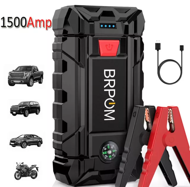 1500A Car Jump Starter Pack 12V Booster Power Bank USB LED Battery Charger