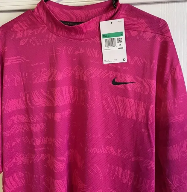 Nike Dri-FIT ADV Tiger Woods Mock-Neck Golf Shirt DJ6842-621 Pink Mens Size XL