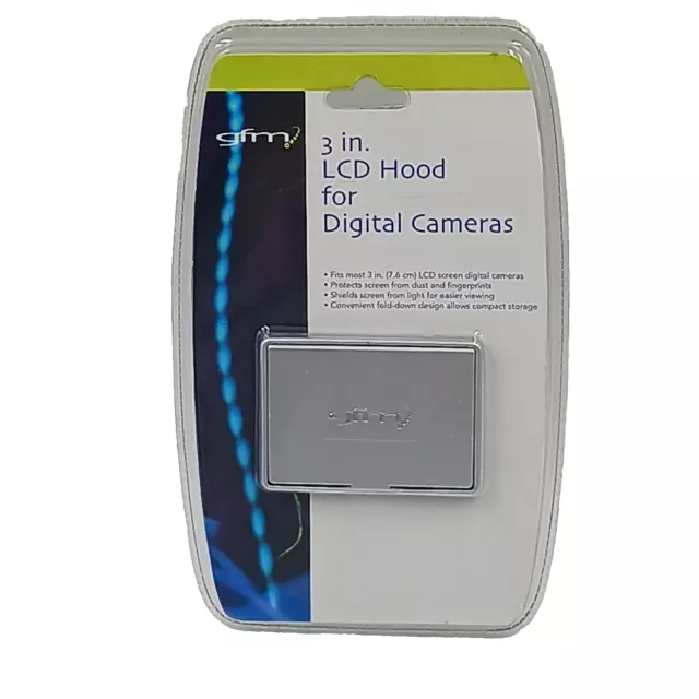 GFM LCD Hood For Digital Cameras Fits Most 3" LCD Screens Protects & Shields NOS