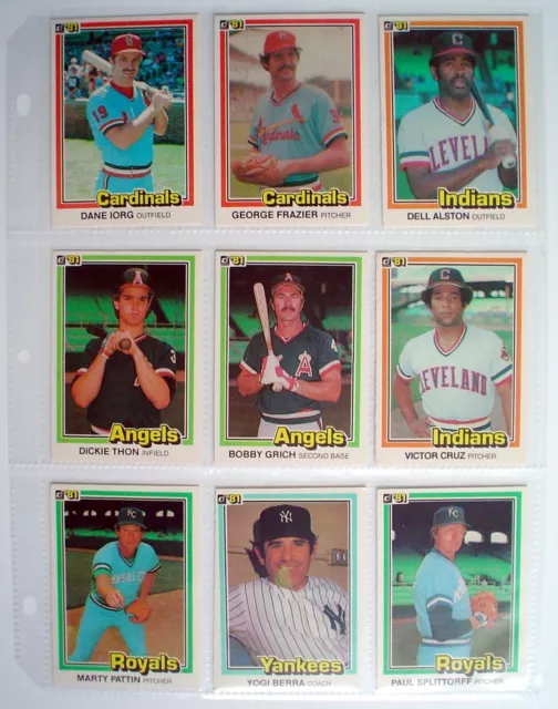 Lot Of Nine 1981'S Baseball Cards+1 Refill ***** 9 Cartes De Baseball De 1981+