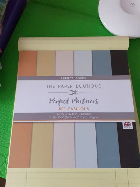 The Paper Boutique "Bee Fabulous" Perfect Partners 8x8 inch pad. 36 sheets. New