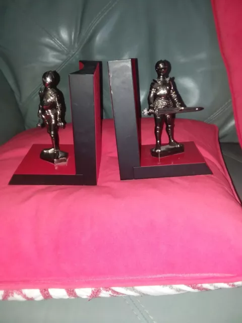 Vintage Black and Red Knight bookends
