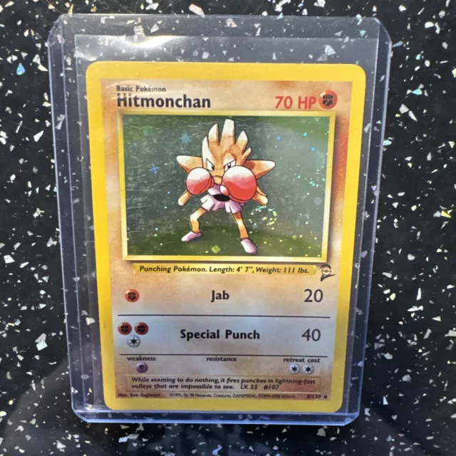 Pokemon TCG - Hitmonchan #8/130 Holo Rare - Base Set 2- WOTC - ! NM