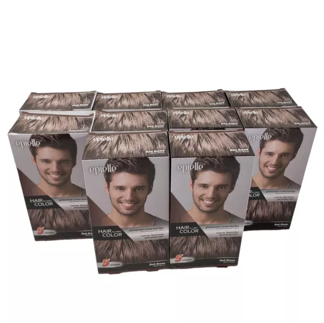 10pk Dark Brown Epielle Permanent Hair Color Dye for Men Ammonia Free Korea