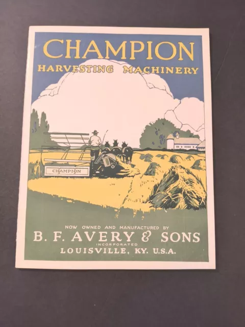 1910s B.F. Avery & Sons Farm Equipment Champion Harvesting Sales Brochure