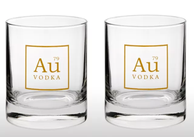 Au Vodka Custom Tumbler Glass X 2