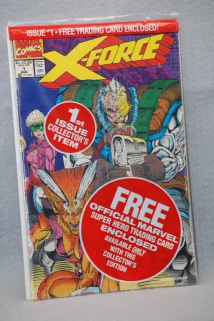 X-Force #1 1991 Marvel / Sealed Poly-Bag X-Force Trading Card/ NEW / NM+