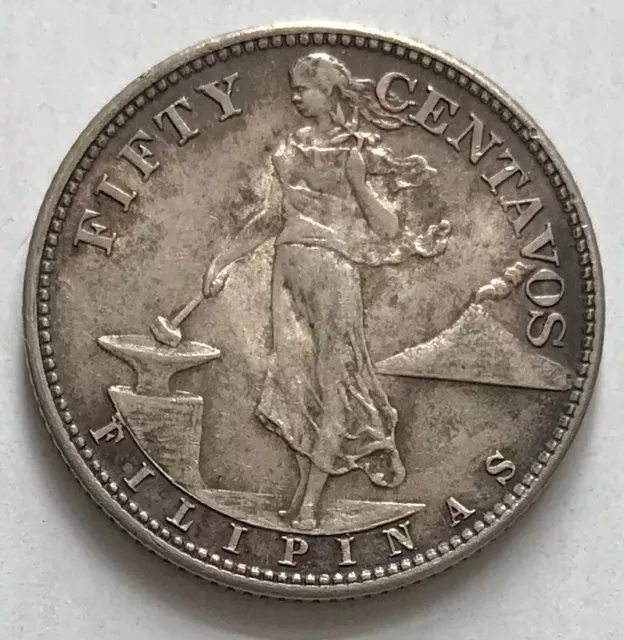 Philippines 50 Centavos 1944 S -  .750 SILVER