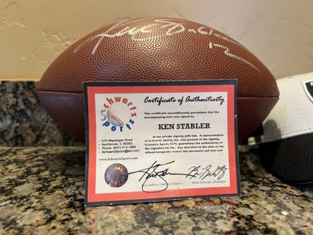 Ken  Stabler Official Wilson NFL signed football (Schwartz Sports Authentic).