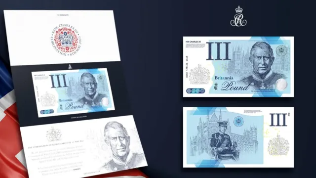 2023 UK Coronation of King Charles III Pound Note in Folder - Limited Edition -