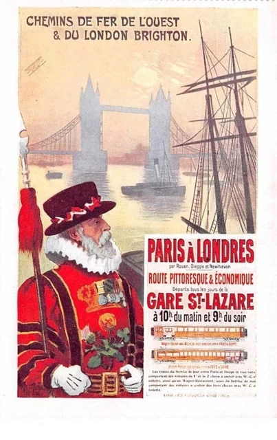 Publicité - n°60565 - Chemin de Fer de l'Ouest et du London Brighton