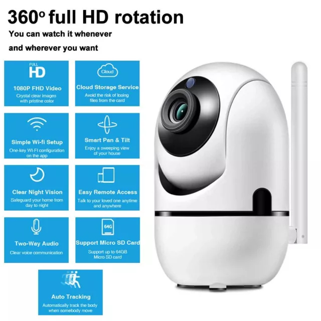 Vision 1080P WiFi IP Camera Surveillance Camera Mini Indoor CCTV Baby Monitor