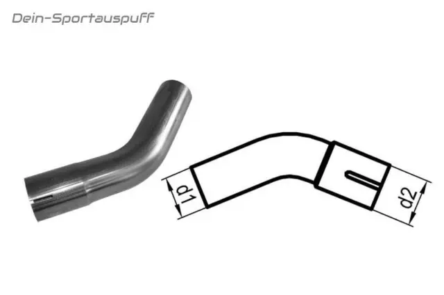 Fox Edelstahl Auspuff Rohrbogen 45° Ø 63mm geweitet (Steckverbindung)
