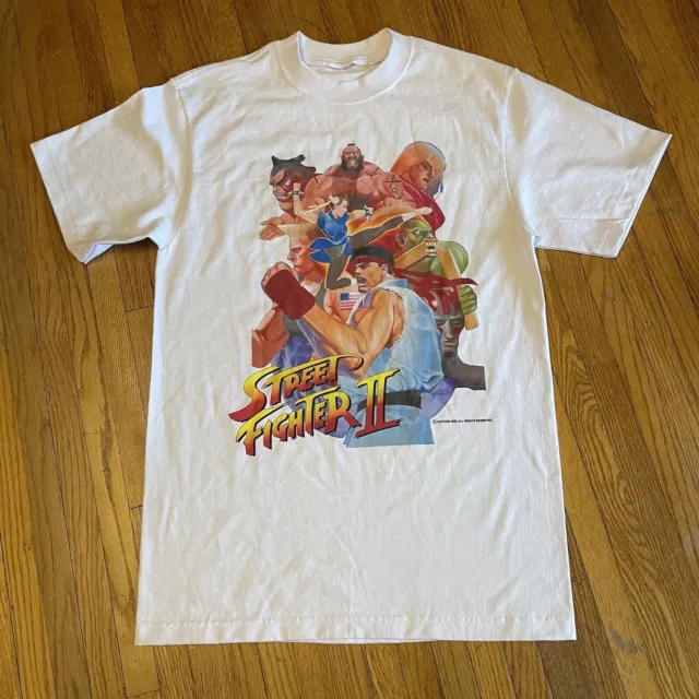 VINTAGE 1992 STREET Fighter 2 Video Game Promo White T-shirt Sz Large L ...