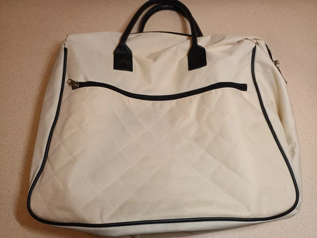 Ladies Large White  Tote Holdall Weekend Travel Shopping  Bag