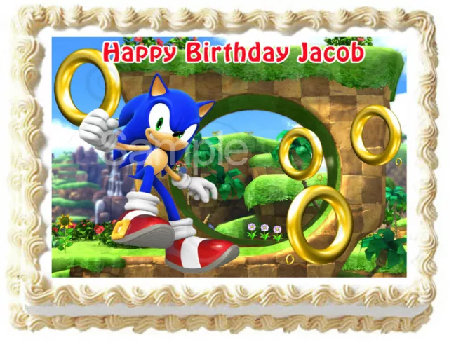 SONIC THE HEDGEHOG Edible Cake topper image decoration