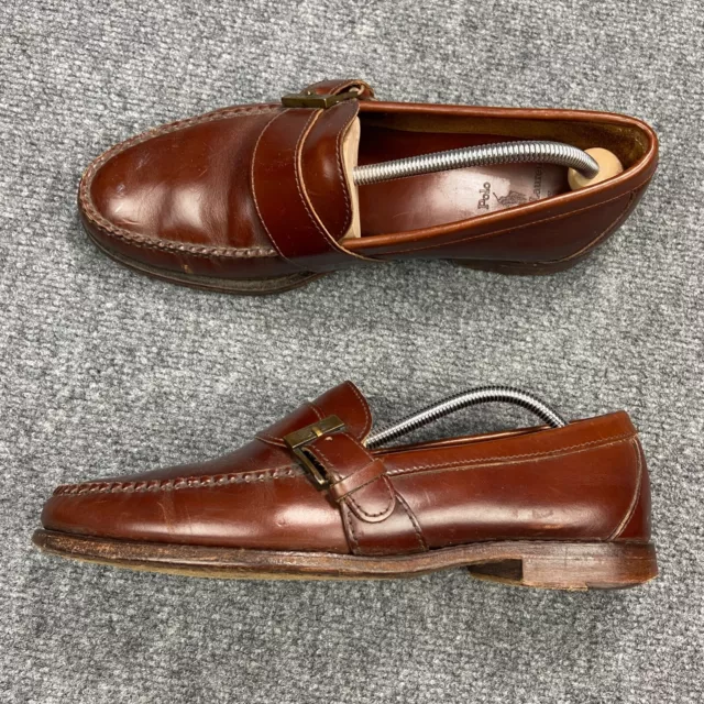 POLO RALPH LAUREN Shoes Mens 10 Brown Leather Monk Strap Loafers Made ...
