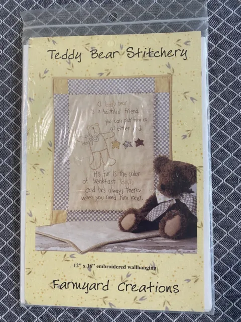 Teddy Bear Stitchery  - Farmyard Creations. 12 x 16 Inch embroidered wallhanging