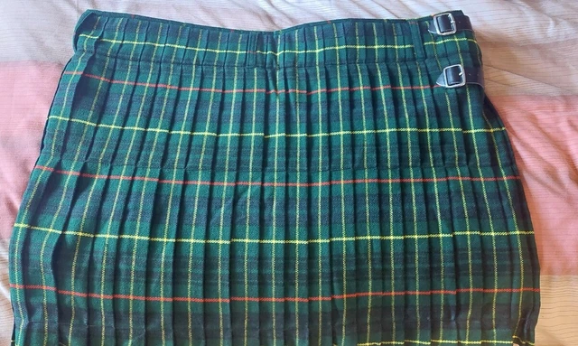 Kilt tartan verde da uomo, taglia più grande 54.