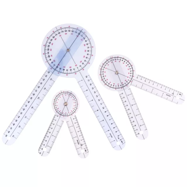 Protractor 360 Degree Clear Ruler Goniometer Angle Finder Tool