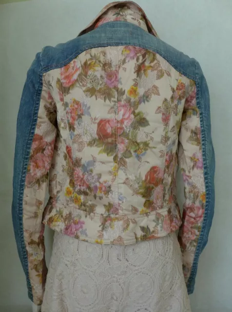 Dolce & Gabbana Vintage Jacquard Floral  Women's Denim Jean Jacket 26/40 Italy 3