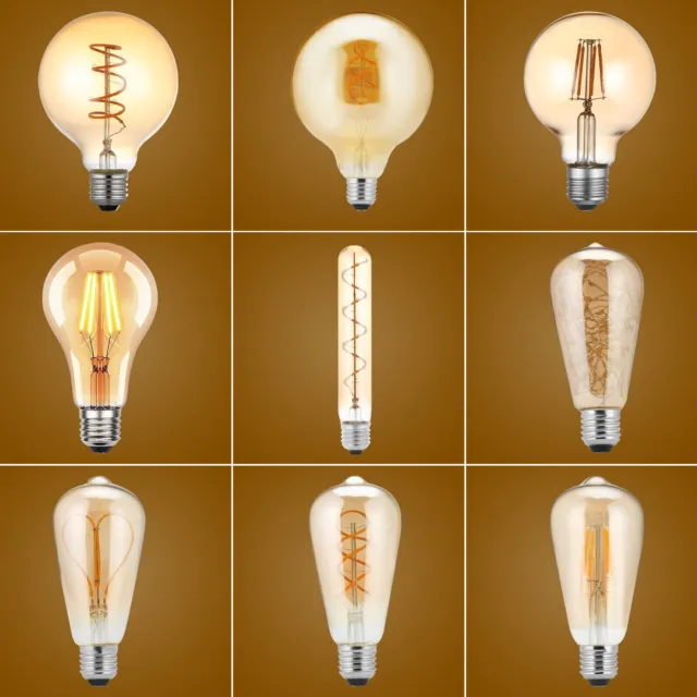 E27 LED Glühbirne Vintage Edison Filament Retro Leuchtmittel Warmweiss Gnnlhyupy