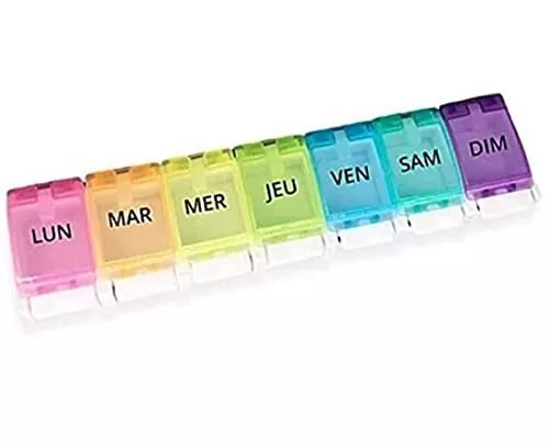 Boîte à pilules Boîte de rangement hebdomadaire pour distributeur de  comprimés de médicaments de 28 jours, très grande - Multicolore