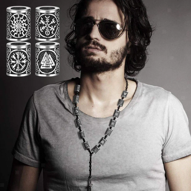 Viking Rune Beard Beads Dreadlocks for Paracord Custom Antique DIY Pendant