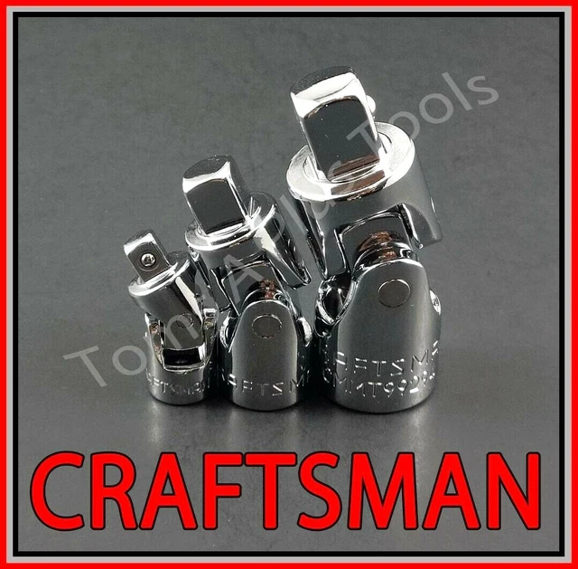 CRAFTSMAN TOOLS 3PC 1/4 3/8 1/2 ratchet wrench universal wobble flex ...