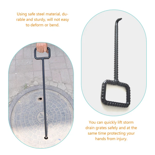 REBAR MANHOLE COVER Lifting Hook Stainless Steel Hooks Lifter £40.88