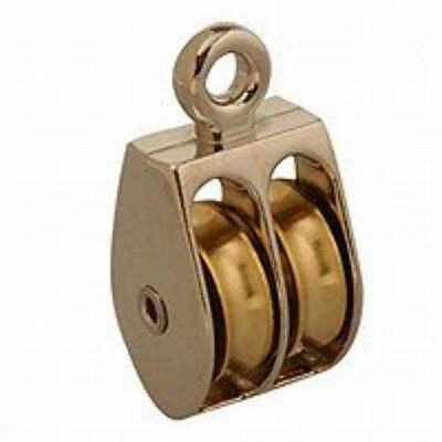 (2) Campbell Chain B7655212 Rope Pulley Rigid Double Sheave Nickel 1" - 55 Lbs