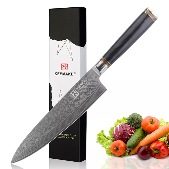 8 Inch Chef Knife Japanese VG10 Damascus Steel Kitchen Meat Cooking Cutlery Tool