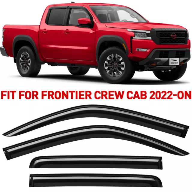 SIDE WINDOW DEFLECTORS Rain Guards for 20222025 Nissan Frontier Crew