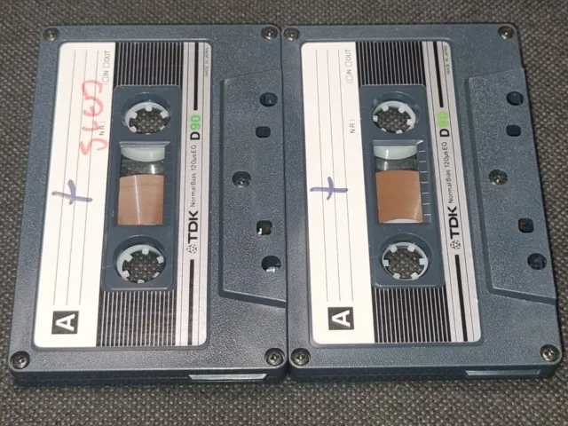 Vintage Lot Of 2 Used Tdk D90 Blank Audio Cassette Tapes (Marked J Cards)