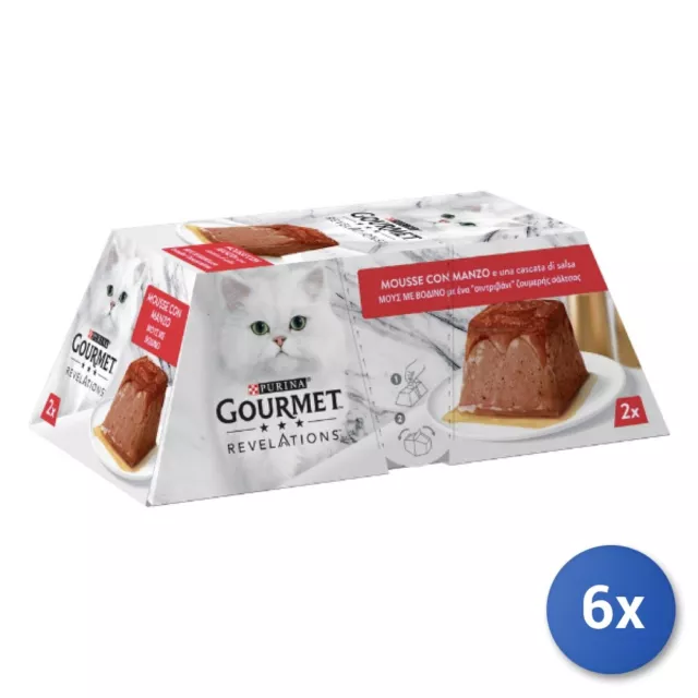 6x Gourmet Revelations Boîtes Mousse 57 Gr. 2 Pièces Boeuf