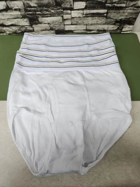 6 PAIR 1990'S STAFFORD JCPenney Mens Classic White Briefs 38