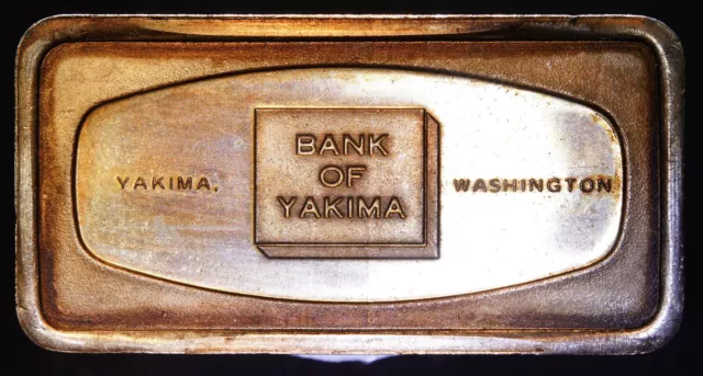 1970 Bank of Yakima Washington Franklin Mint 2oz 925 Silver art bar C3225