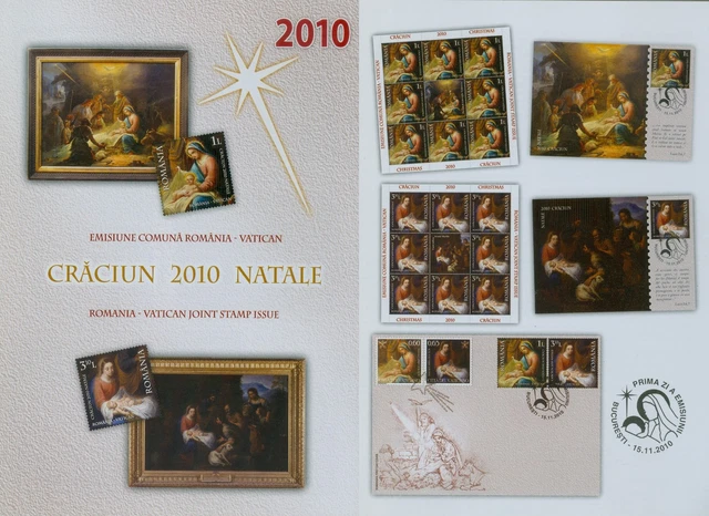 Rumänien 2010 Weihnachten,NATALE Mi.6479-80,Zf.,KB,Block 483,Block 484,FDC