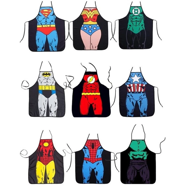 Superhero Sleeveless Waterproof Anti-oil Spiderman Kitchen Man Women Aprons BBQ