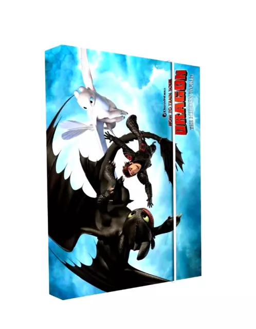 Dragons Drachen Ohnezahn HEFTBOX A4 BOX 33 x 25 cm HEFT MAPPE blau