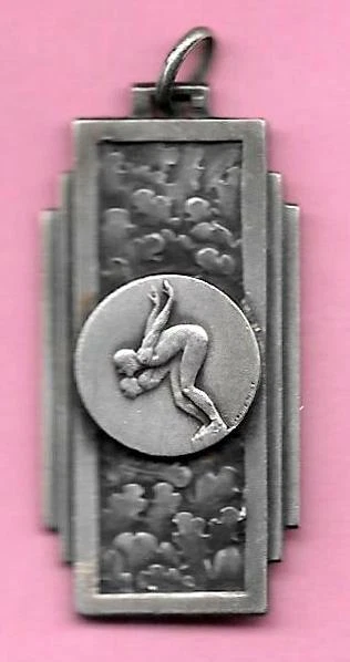 Vieille Médaille De Gymnastique - Haltères, XIXème Siècle, En Cuivre