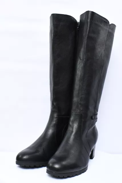 JAMBU Chai Water Resistant Block Heeled Riding Boots Leather Knee High Sz 11 NEW