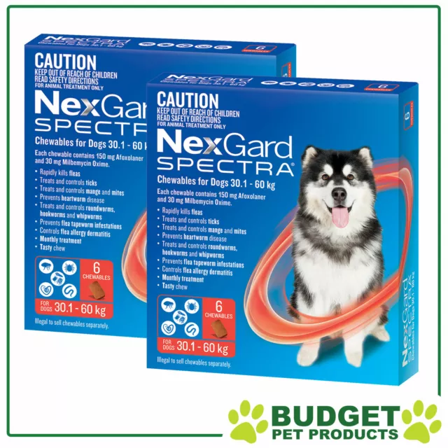 NexGard Spectra Chewables For Dogs Red 30.1-60kg 12 Pack