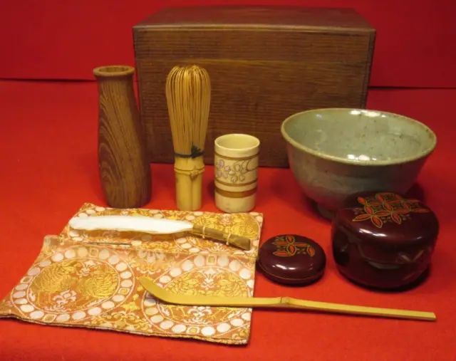 Tea utensils: Mulberry tea box set of 10 pieces Nodate set including the  Ninsei