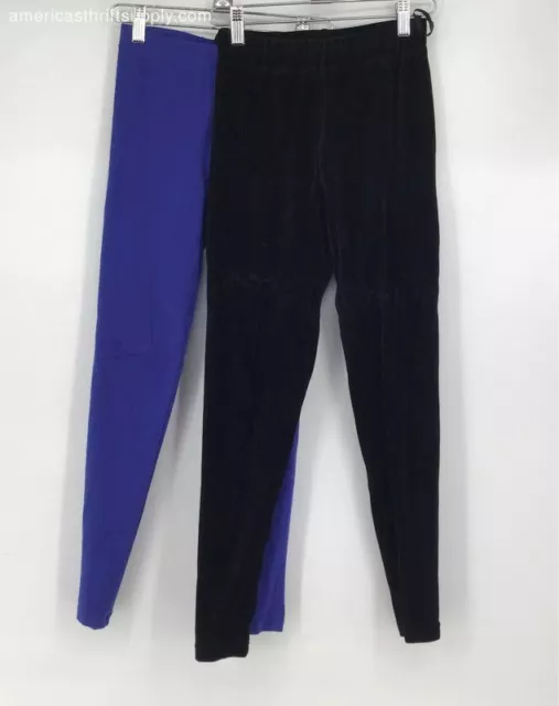 DKNY Women's Blue Black Pull On Ankle Leggings - Size P Lot Of 2