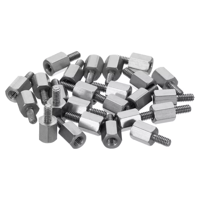 25Pcs M2 Standoff Screws Stainless Steel Hex PCB Standoffs (5mm+4mm, Silver)