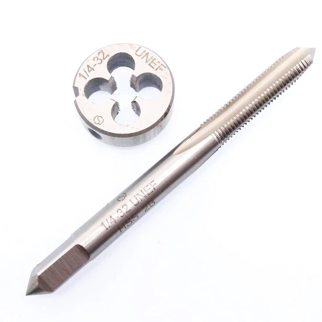 Precise 1/4" 32 UNEF Round Threading Die and Tap Set for Restoration Work