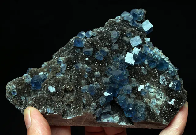 309g New Find Transparent Blue Cube Fluorite Crystal Mineral Specimen/C​hina 1