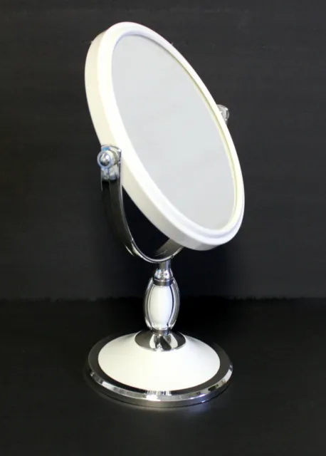 Double Sided Oval Shape All Purpose Makeup Mirror with 1X and 2X Magnification W