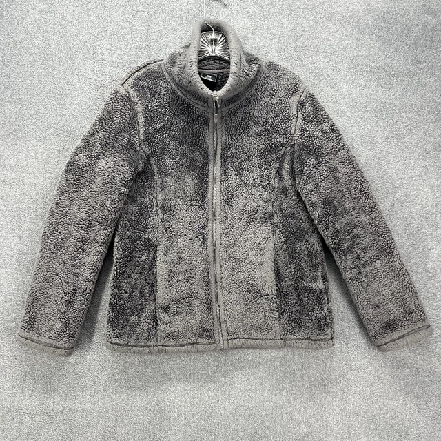 32 Degrees Heat Fleece Jacket Womens Size Medium M Gray full zip High neck